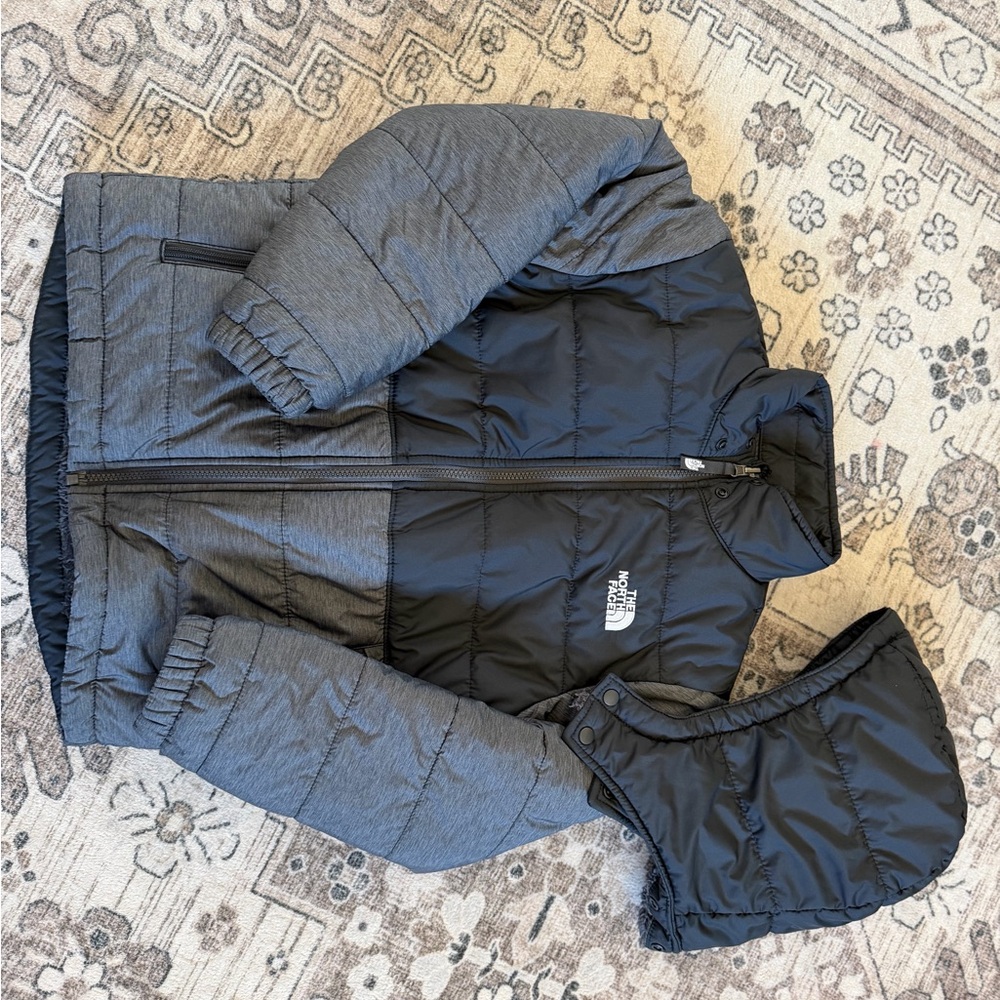 The North Face Kids' Charcoal and Black Puffer Jacket